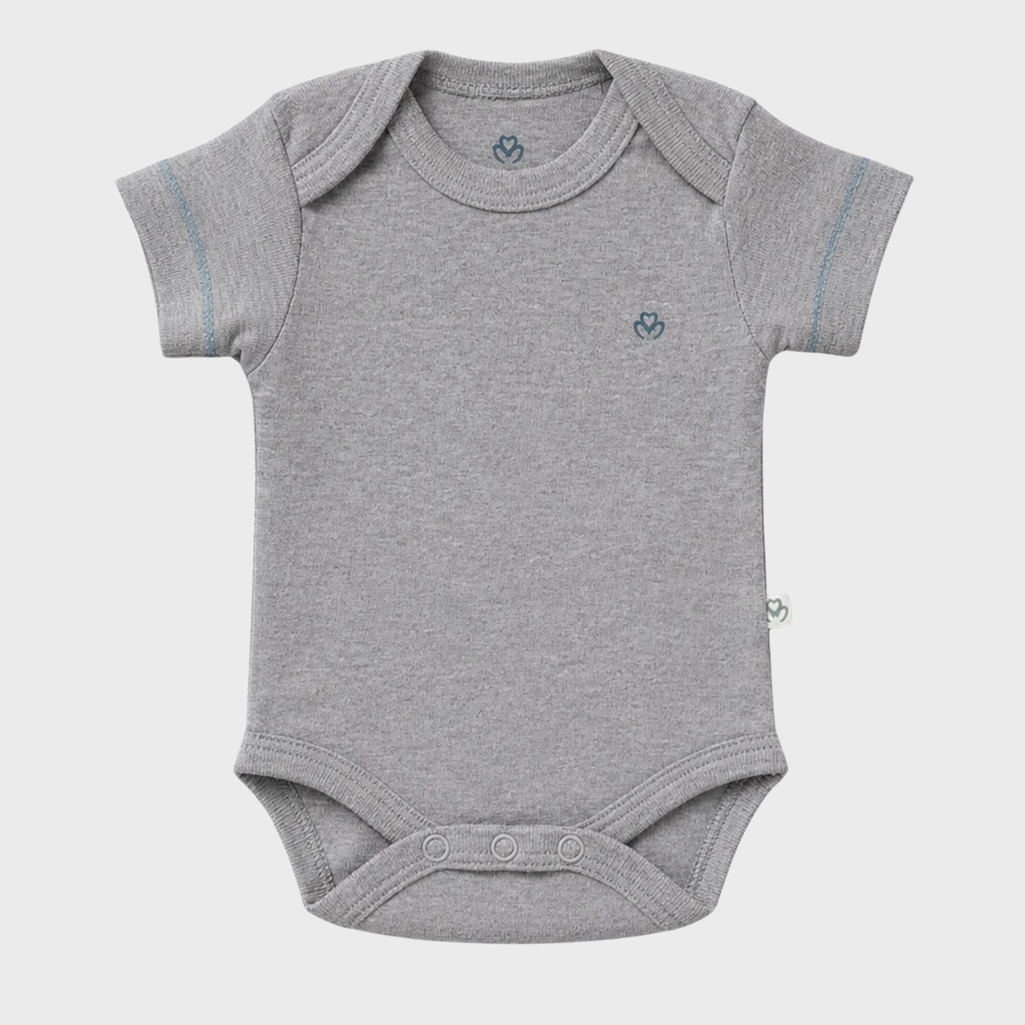 organicera_Short_Sleeve_bodysuit_grey_result OrganicEra Organic Newborn Baby Short Sleeve Bodysuit, 2 pcs Set, Grey Melange - Image 5