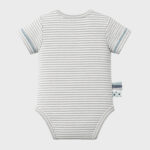 OrganicEra Organic Newborn Baby Short Sleeve Bodysuit, 2 pcs Set, Grey Melange - Image 6