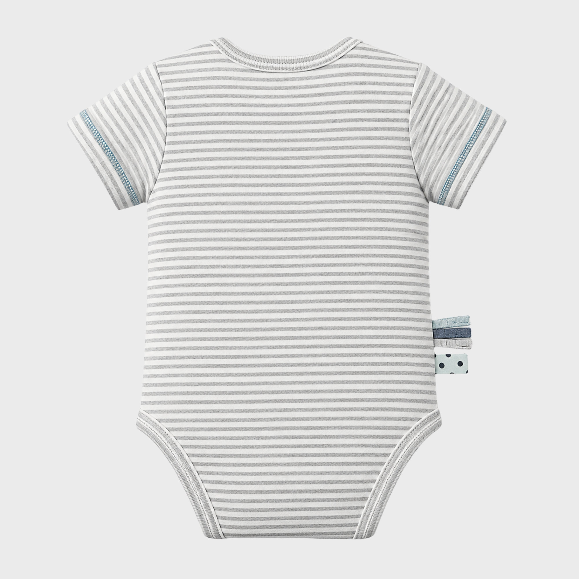 organicera_Short_Sleeve_bodysuit_grey_striped_2_result OrganicEra Organic Newborn Baby Short Sleeve Bodysuit, 2 pcs Set, Grey Melange - Image 6
