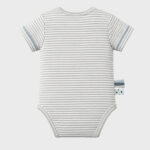 OrganicEra Organic Newborn Baby Short Sleeve Bodysuit, 2 pcs Set, Grey Melange - Image 3