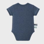 OrganicEra Organic Newborn Baby Short Sleeve Bodysuit, 2 pcs Set, Indigo Melange - Image 5