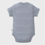 OrganicEra Organic Newborn Baby Short Sleeve Bodysuit, 2 pcs Set, Indigo Melange - Image 4
