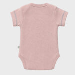 OrganicEra Organic Newborn Baby Short Sleeve Bodysuit, 2 pcs Set, Rose Melange - Image 4