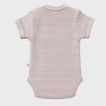 OrganicEra Organic Newborn Baby Short Sleeve Bodysuit, 2 pcs Set, Rose Melange - Image 3