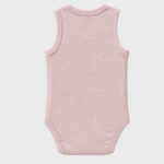 OrganicEra Organic Newborn Baby Sleeveless Bodysuit, 2 pcs Set, Rose Melange - Image 5