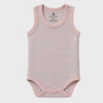 OrganicEra Organic Newborn Baby Sleeveless Bodysuit, 2 pcs Set, Rose Melange - Image 2