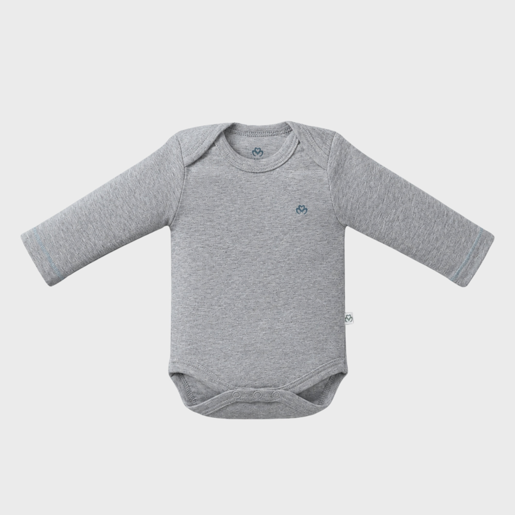 organicera_long_sleeve_bodysuit_grey_result OrganicEra Organic Newborn Baby Long Sleeve Bodysuit, 2 pcs Set, Grey Melange - Image 3