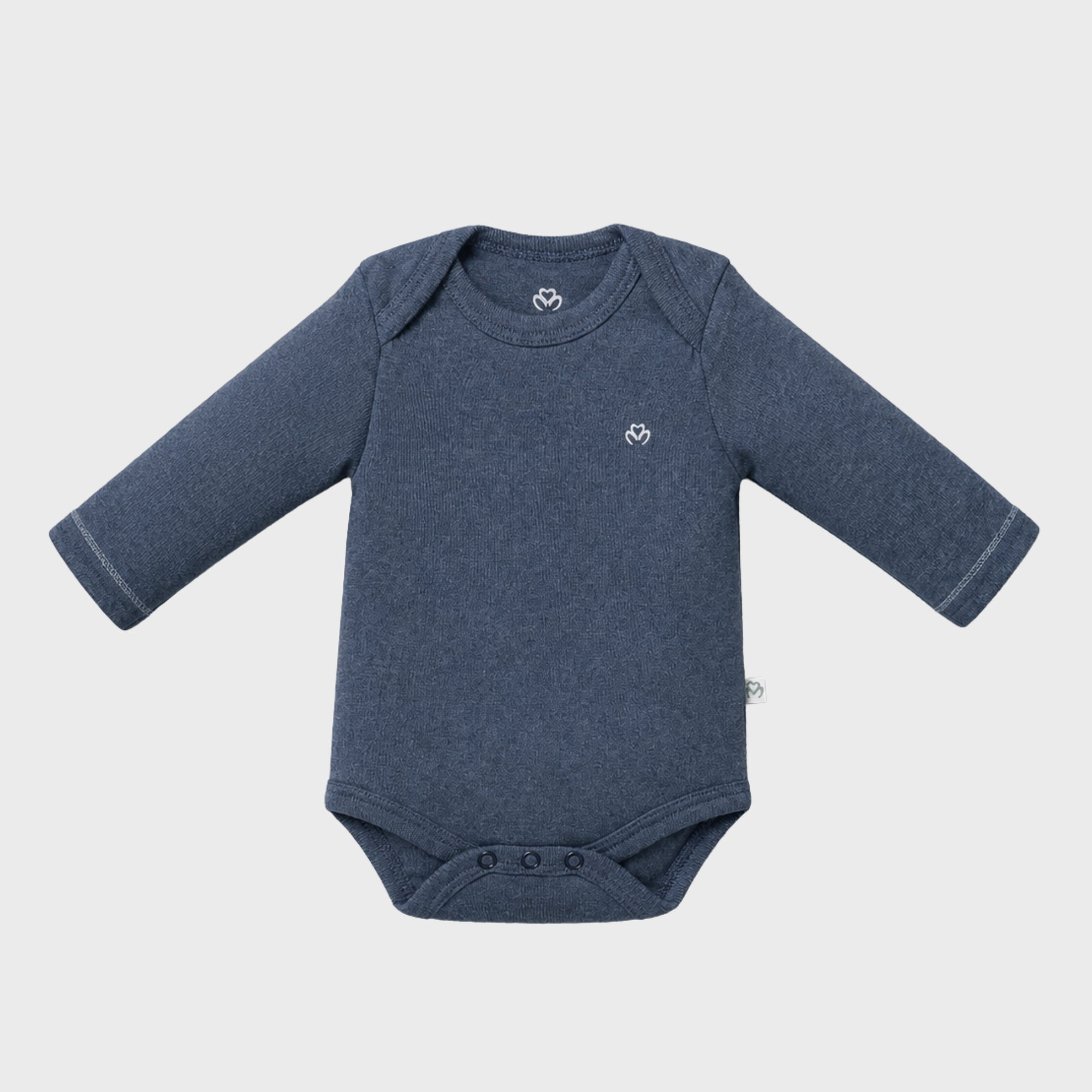 organicera_long_sleeve_bodysuit_indigo_result OrganicEra Organic Newborn Baby Long Sleeve Bodysuit, 2 pcs Set, Indigo Melange - Image 3