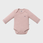 OrganicEra Organic Newborn Baby Long Sleeve Bodysuit, 2 pcs Set, Rose Melange - Image 3