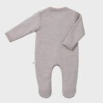 OrganicEra Organic Baby Footed Sleepsuit, Striped, Rose Melange - Image 2