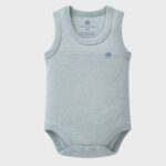 OrganicEra Organic Newborn Baby Sleeveless Bodysuit, 2 pcs Set, Aqua Melange - Image 2