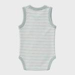 OrganicEra Organic Newborn Baby Sleeveless Bodysuit, 2 pcs Set, Aqua Melange - Image 5