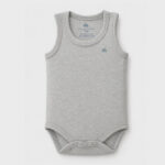 OrganicEra Organic Baby Sleeveless Bodysuit, 2 pcs Set, Grey Melange - Image 3