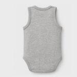 OrganicEra Organic Baby Sleeveless Bodysuit, 2 pcs Set, Grey Melange - Image 5