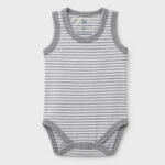 OrganicEra Organic Baby Sleeveless Bodysuit, 2 pcs Set, Grey Melange - Image 2