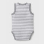 OrganicEra Organic Baby Sleeveless Bodysuit, 2 pcs Set, Grey Melange - Image 4