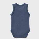 OrganicEra Organic Newborn Baby Sleeveless Bodysuit, 2 pcs Set, Indigo Melange - Image 5