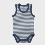 OrganicEra Organic Newborn Baby Sleeveless Bodysuit, 2 pcs Set, Indigo Melange - Image 2