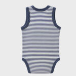 OrganicEra Organic Newborn Baby Sleeveless Bodysuit, 2 pcs Set, Indigo Melange - Image 4